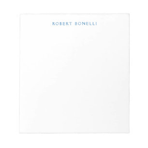 Uniek Eenvoudig Wit Blauw Minimalistisch Modern Notitieblok