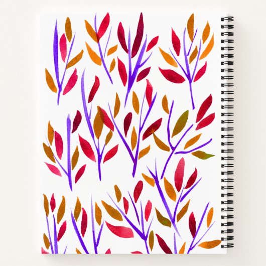 Uniek Eigen Waterverf AangepastHandboek Floral Not Notitieboek (Achterkant)