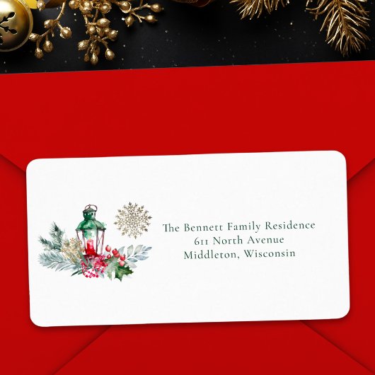 Uniek Elegaant Script Kerst Retouradres Label