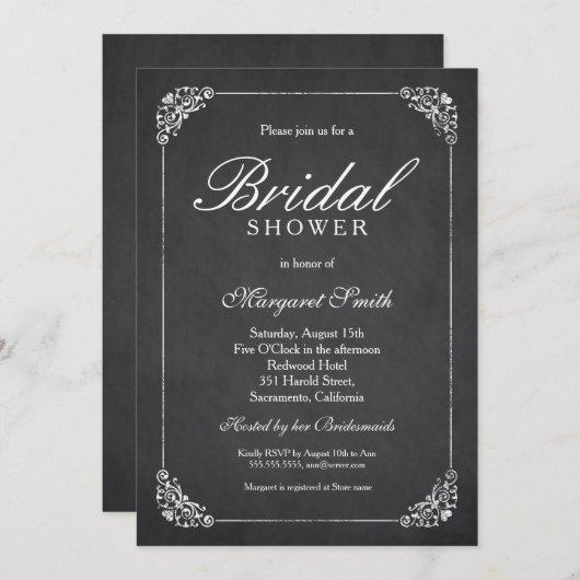 Uniek Elegant Chalkboard Creative Vrijgezellenfees Kaart (Voorkant / Achterkant)