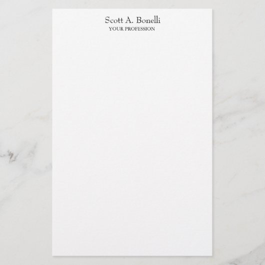 Uniek Elegant Eenvoudig Wit Speciaal Briefpapier (Voorkant)