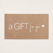 Uniek Elegant Gedrukt Kraft Wit Hart Visitekaartje (Voorkant)