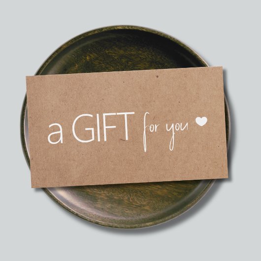 Uniek Elegant Gedrukt Kraft Wit Hart Visitekaartje