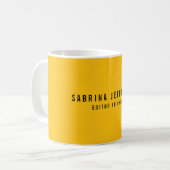Uniek Elegant Gewoon Eenvoudig Minimaal Geel Sinaa Koffiemok (Voorkant links)