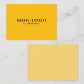 Uniek Elegant Gewoon Eenvoudig Minimaal Geel Sinaa Notitiekaartje (Voorkant / Achterkant)