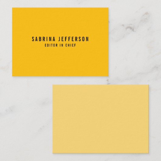 Uniek Elegant Gewoon Eenvoudig Minimaal Geel Sinaa Notitiekaartje (Voorkant / Achterkant)