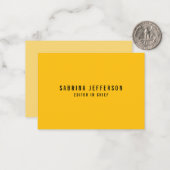 Uniek Elegant Gewoon Eenvoudig Minimaal Geel Sinaa Notitiekaartje (Voorkant / Achterkant in situ)