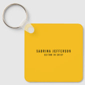 Uniek Elegant Gewoon Eenvoudig Minimaal Geel Sinaa Sleutelhanger (Voorkant)