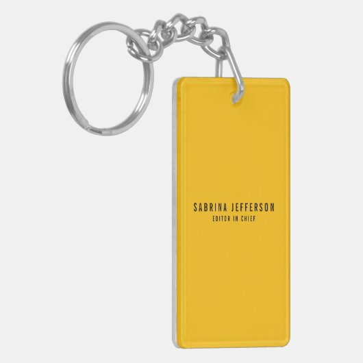Uniek Elegant Gewoon Eenvoudig Minimaal Geel Sinaa Sleutelhanger (Voorkant Links)