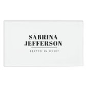 Uniek Elegant Gewoon Zwart Wit Naambadge (Voorkant)