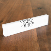 Uniek Elegant Gewoon Zwart Wit Naambordje (Zijkant)