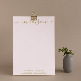 Uniek Elegant Goud Handgeschreven Script Briefhoofd