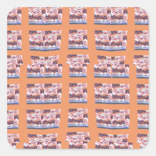 Uniek Elegant Hart-Patroon Kunstwerk voor Alle Lee Vierkante Sticker (Voorkant)