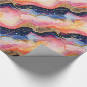 Uniek Elegant Modern Abstract Inkt Goud Violet Cadeaupapier (Hoek)