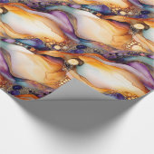 Uniek Elegant Modern Abstract Inkt Goud Violet Cadeaupapier (Hoek)