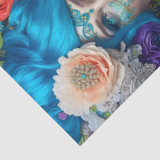 Uniek Elegant Victoriaans Vrouw Tissue Papier (Detail)