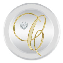 Uniek Elegant Zilvergoud Monogrammed Initiaal 'C'