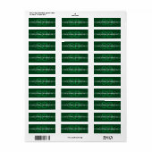 Uniek Emerald Green Modern retouradres Etiket (Full Sheet)