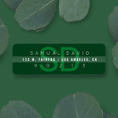 Uniek Emerald Green Modern retouradres Etiket