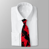 Uniek en koud zwart en helder rood modern patroon stropdas (Gebonden)
