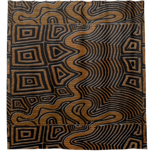 Uniek en mannelijk geometrisch douchegordijn (Voorkant)