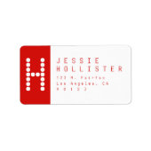 Uniek en modern | Rood en wit retouradres Etiket (Voorkant)