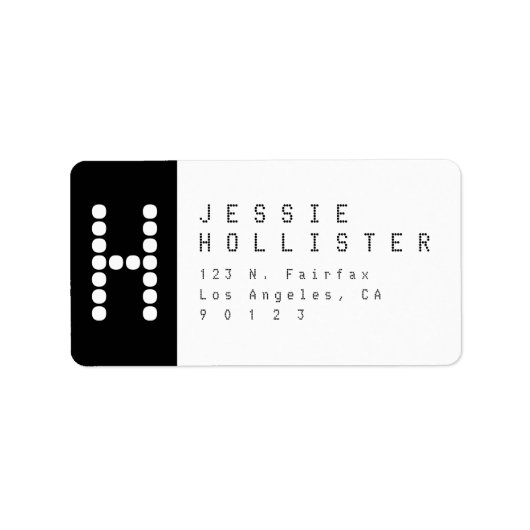 Uniek en modern | Zwart-wit retouradres Etiket (Voorkant)