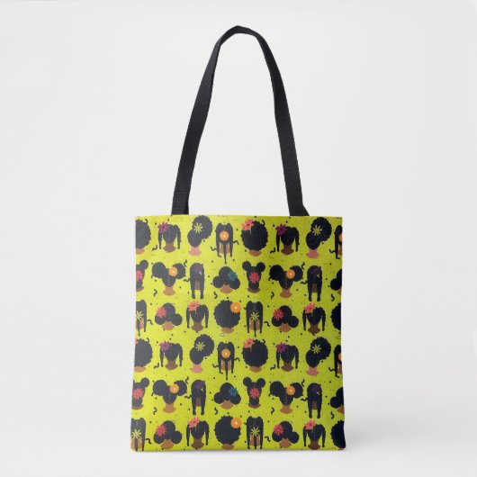 Uniek en mooi zwart haar tote bag (Voorkant)