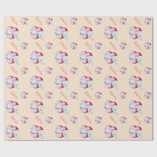 Uniek en ongewoon rood hart romantisch cadeaupapier (Vlak)