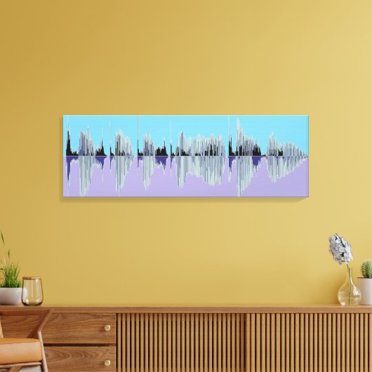 Uniek en stijlvol muziekcanvas met geluidsgolven. canvas afdruk (Insitu (Woonkamer))
