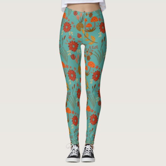 Uniek Floral Patroon Leggings (Voorkant)