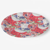 Uniek floreel patroon van de waterverf en vlag van papieren bordje (Gekanteld)