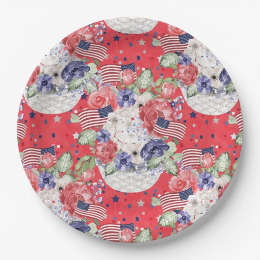 Uniek floreel patroon van de waterverf en vlag van papieren bordje (Voorkant)