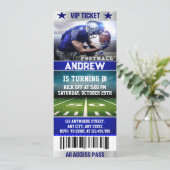 Uniek Football Ticket Ontwerp Verjaardagsuitnodigi Kaart (Staand voorkant)