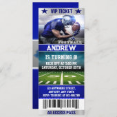 Uniek Football Ticket Ontwerp Verjaardagsuitnodigi Kaart (Voorkant / Achterkant)