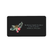 Uniek gebladerte kerstversiering retouradres etiket (Voorkant)