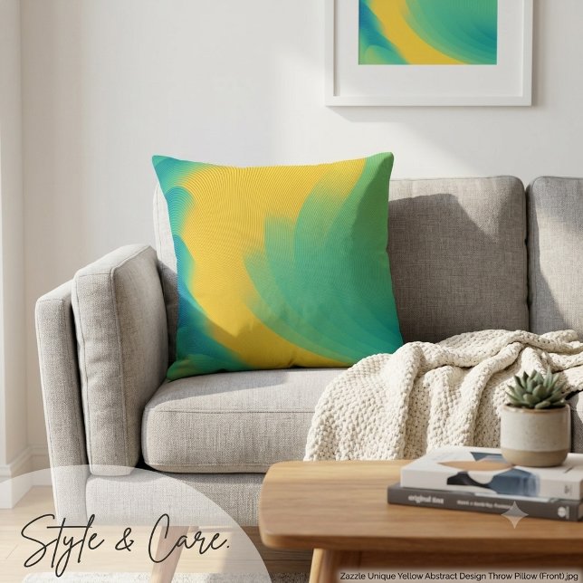 Uniek Geel Abstract Ontwerp Kussen (Unique Yellow Abstract Design Throw Pillow)