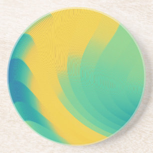 Uniek geel abstract ontwerp zandsteen onderzetter