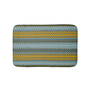 Uniek Geel en Blauw Golfpatroon Badmat