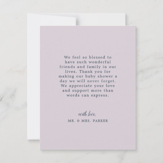 Uniek Genderneutraal Baby shower met een Oosterse  Bedankkaart (Achterkant)