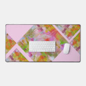 Uniek geometrisch abstract roze groen bureaumat (Keyboard & Muis)