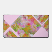 Uniek geometrisch abstract roze groen bureaumat (Voorkant)