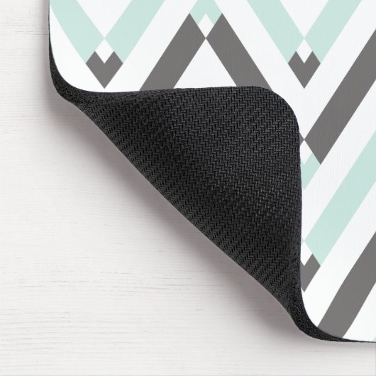 Uniek geometrisch lichtblauw grijs Chevron-patroon Muismat (Hoek)
