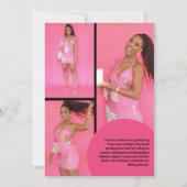 Uniek Geometrisch Roze Zwart Vier Foto-Afstuderen Kaart (Achterkant)