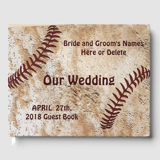 Uniek Gepersonaliseerd Honkbal Wedding Guest Book Gastenboek (Voorkant)