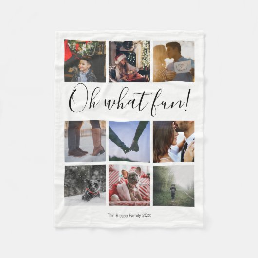 Uniek gepersonaliseerd Oh What Fun Fleece Deken (Voorkant)