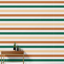 Uniek Gestreept Bruin & Groen Kleurrijk Patroon Behang