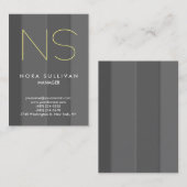 Uniek gewoon grijs monogram visitekaartje (Voorkant / Achterkant)