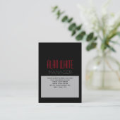 Uniek gewoon grijs zwart rood visitekaartje (Staand voorkant)