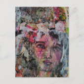 Uniek gezicht met woorden kleurrijke mixed media briefkaart (Voorkant)